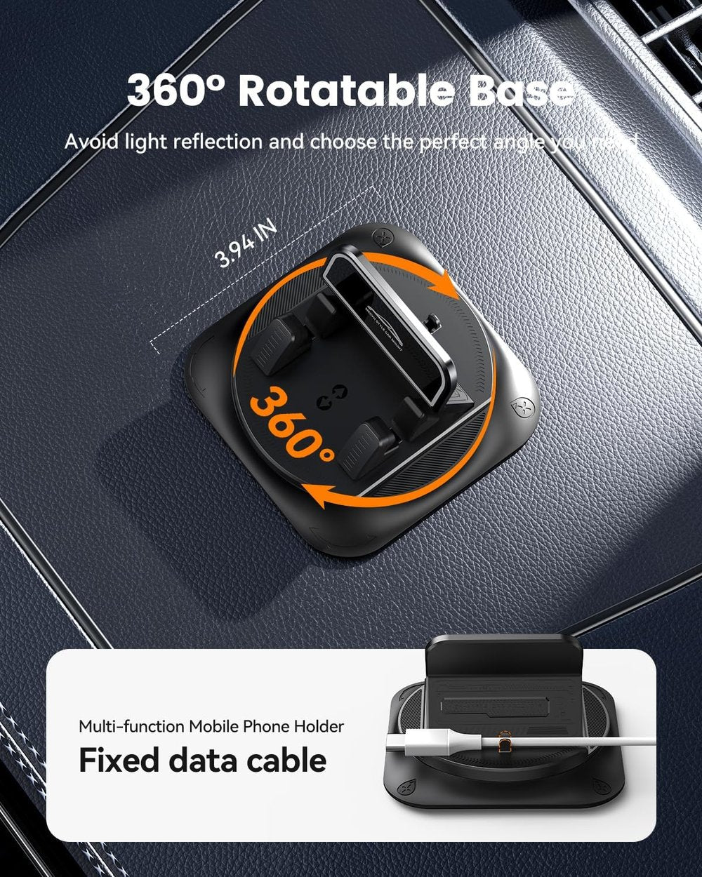 Splendid Car Phone Holder 360° Rotation – Dashboard Mount for GPS Navigation & Hands-Free Driving