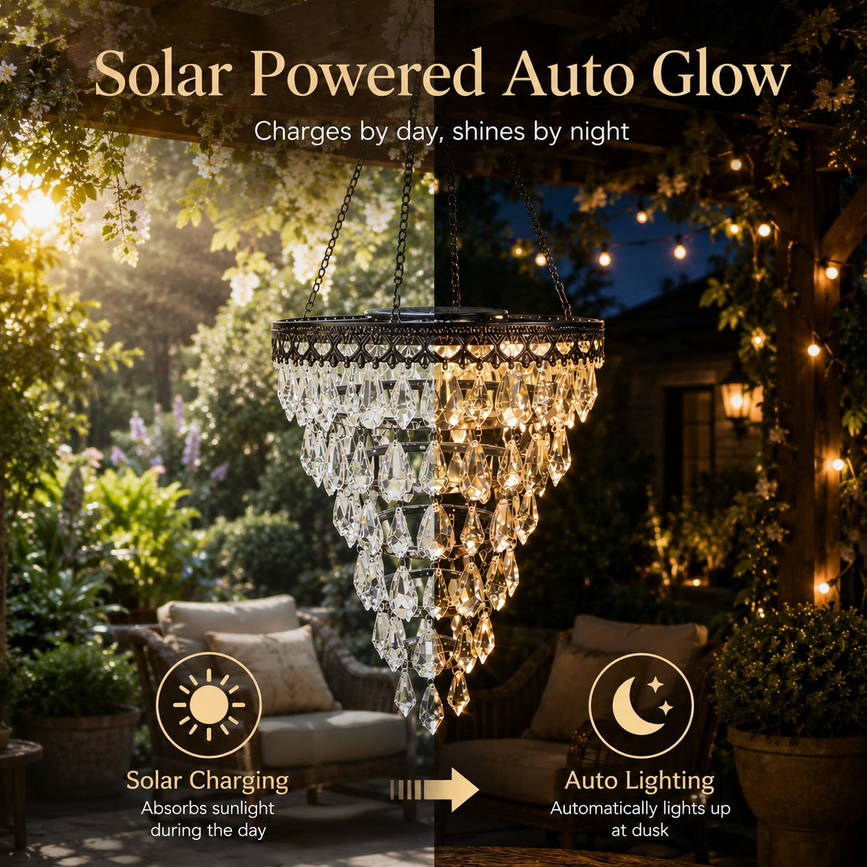 Imaginarye Solar Hanging Crystal Chandelier