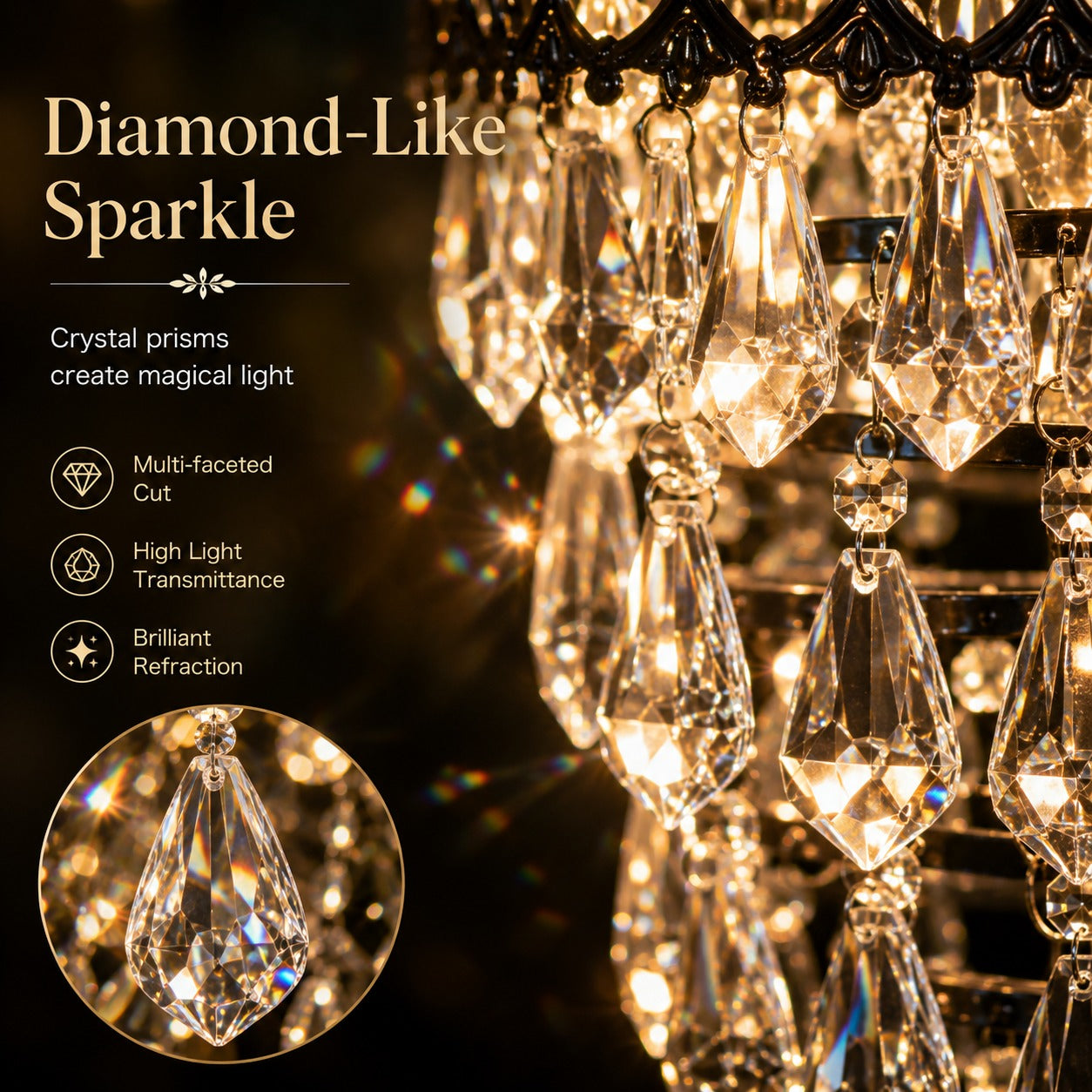 Imaginarye Solar Hanging Crystal Chandelier