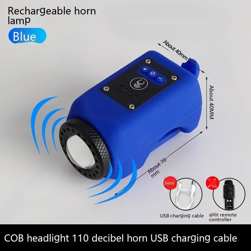 Holiisummer Bike Electronic Horn with Large Range Floodlight