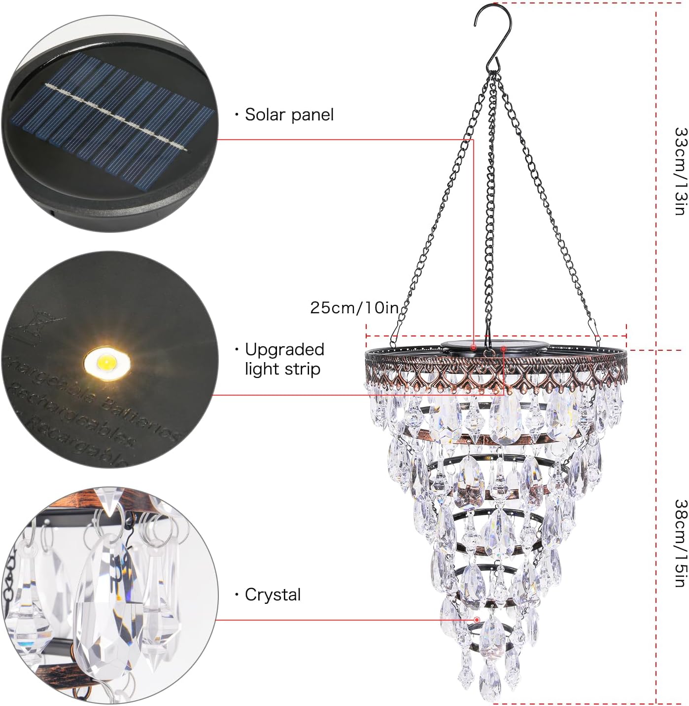 Imaginarye Solar Hanging Crystal Chandelier