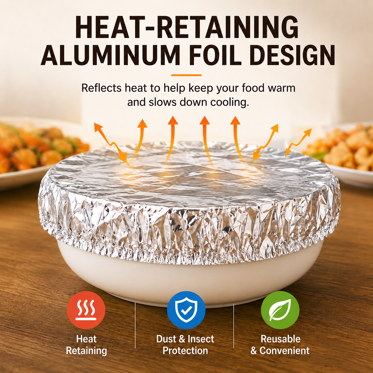 Uspoplarshop Home dining table & food container aluminum foil heat-retaining cover ( 10pcs )