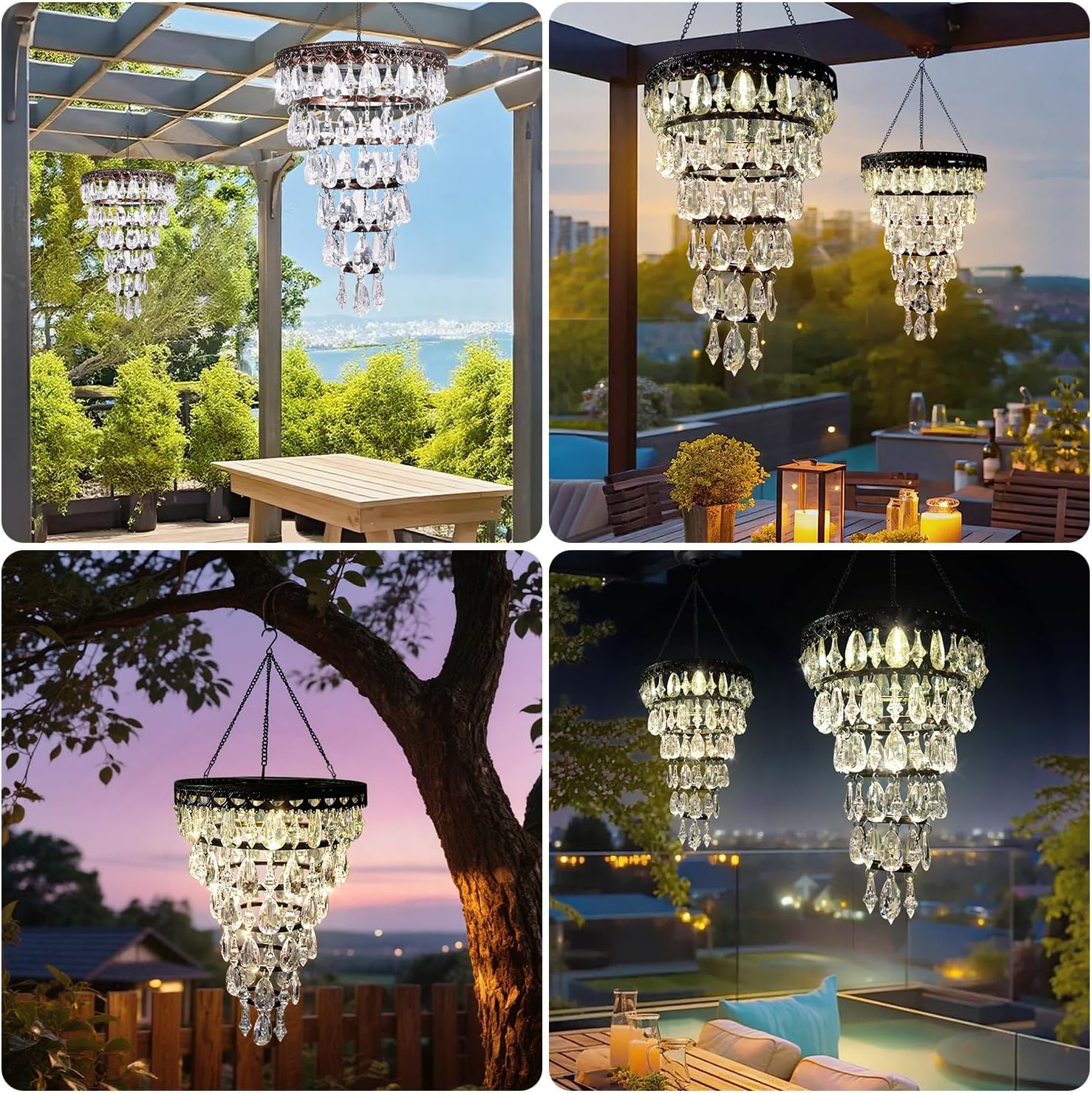 Imaginarye Solar Hanging Crystal Chandelier