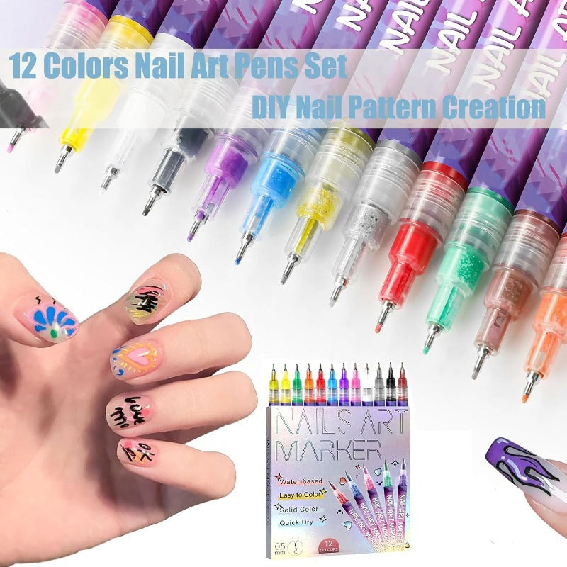 Shoplarke 12 Colors Graffiti Dotting Painting Marker Pen Kit