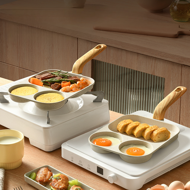 Raidley Top 4-in-1 Nonstick Frying Pan: Ideal for Eggs, Bacon, and Burgers