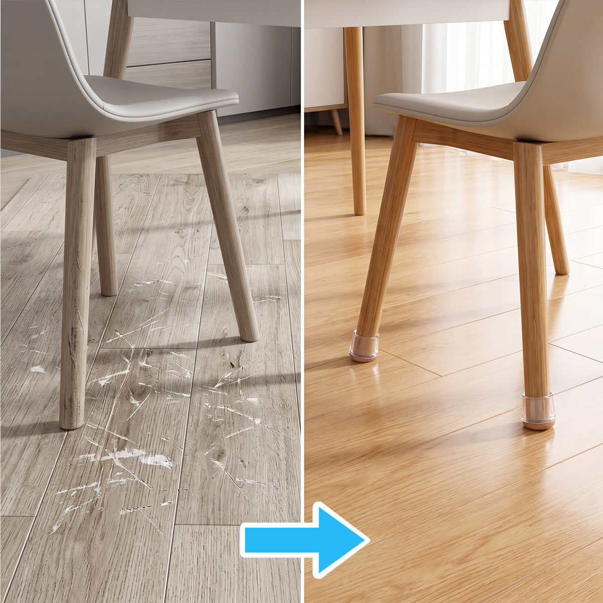 Domisana Transparent Chair Leg Floor Protectors Set ( 12PCS )