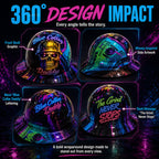 Ahlwo Blue Collar Daddy Hydro-Dipped Hard Hat | Industrial Rigid Impact-Resistant Safety Helmet with Full-Wrap Gloss Artwork