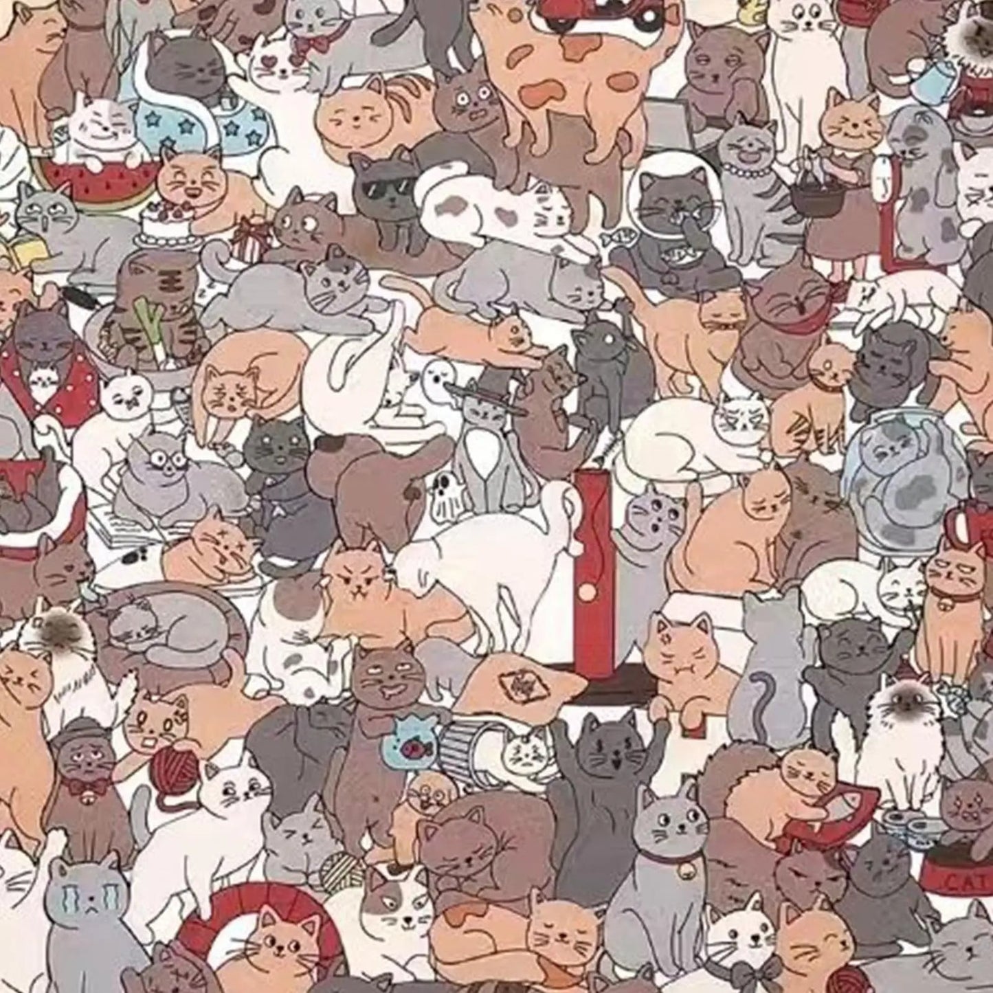 Blissful Box™ 135-Piece Morandi-Colored Cat Shaped Wooden Jigsaw Puzzle