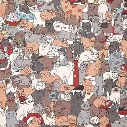 Blissful Box™ 135-Piece Morandi-Colored Cat Shaped Wooden Jigsaw Puzzle