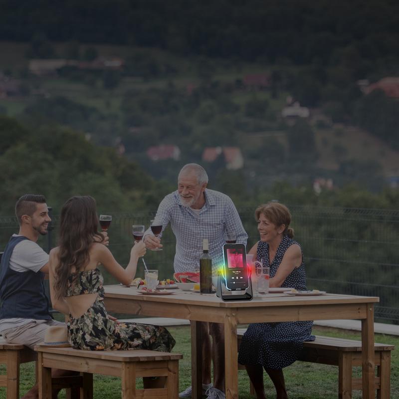 4-in-1 Wireless Audio Dock – Induction + Bluetooth Speaker Stand with RGB Lighting