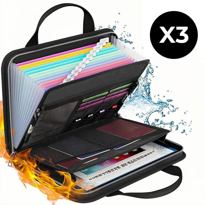 Large Capacity A4 Fireproof File Folder with Handle