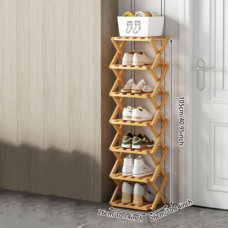 Doresty Wooden Collapsible Shoes Shelf: Space-Saving & Practical Design