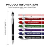 Retailgoodss Funny Stress-Relief Daily Quotes Metal Ballpoint Pen Set (7 Pcs)