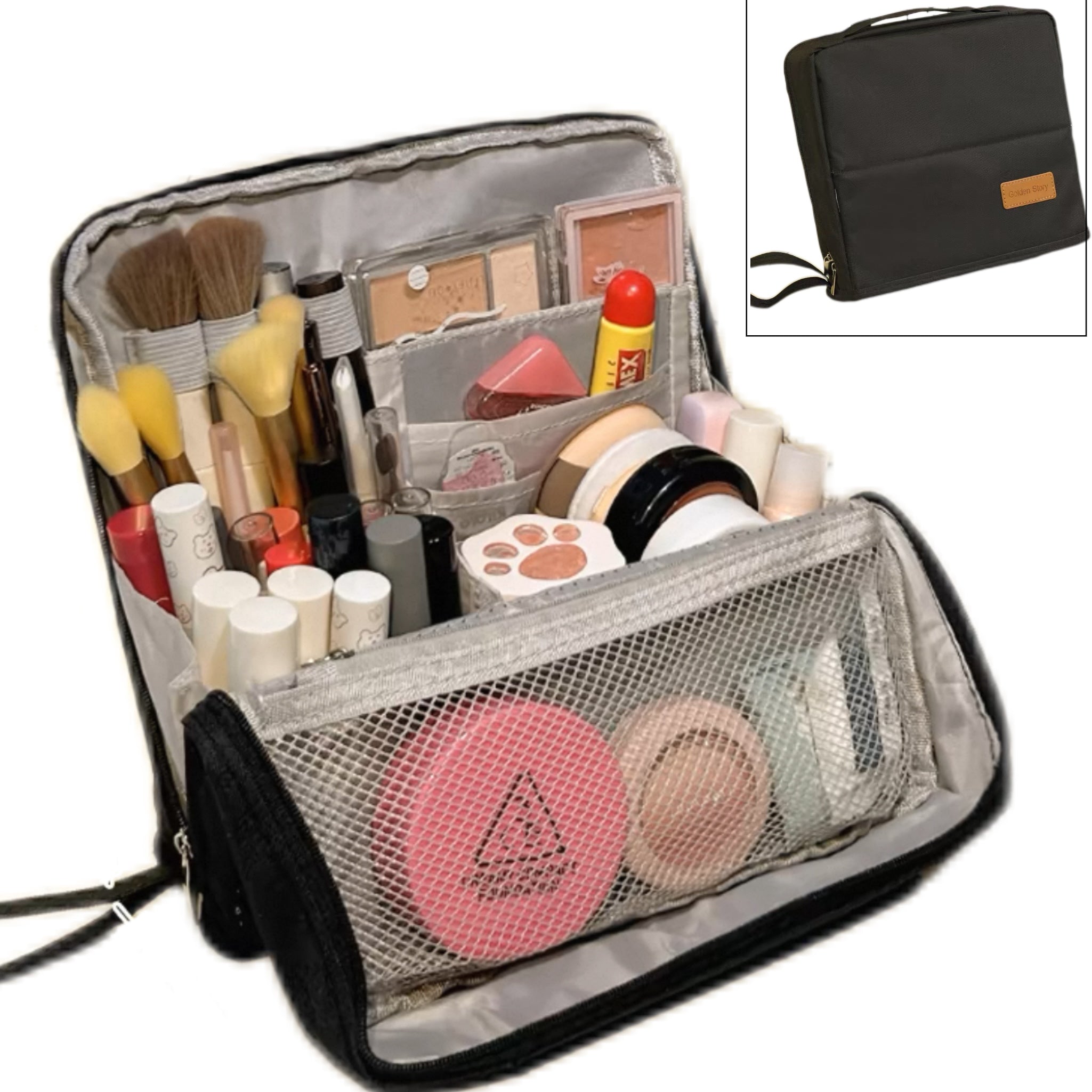 Doresty Standing Makeup Bag – Portable, Large Capacity