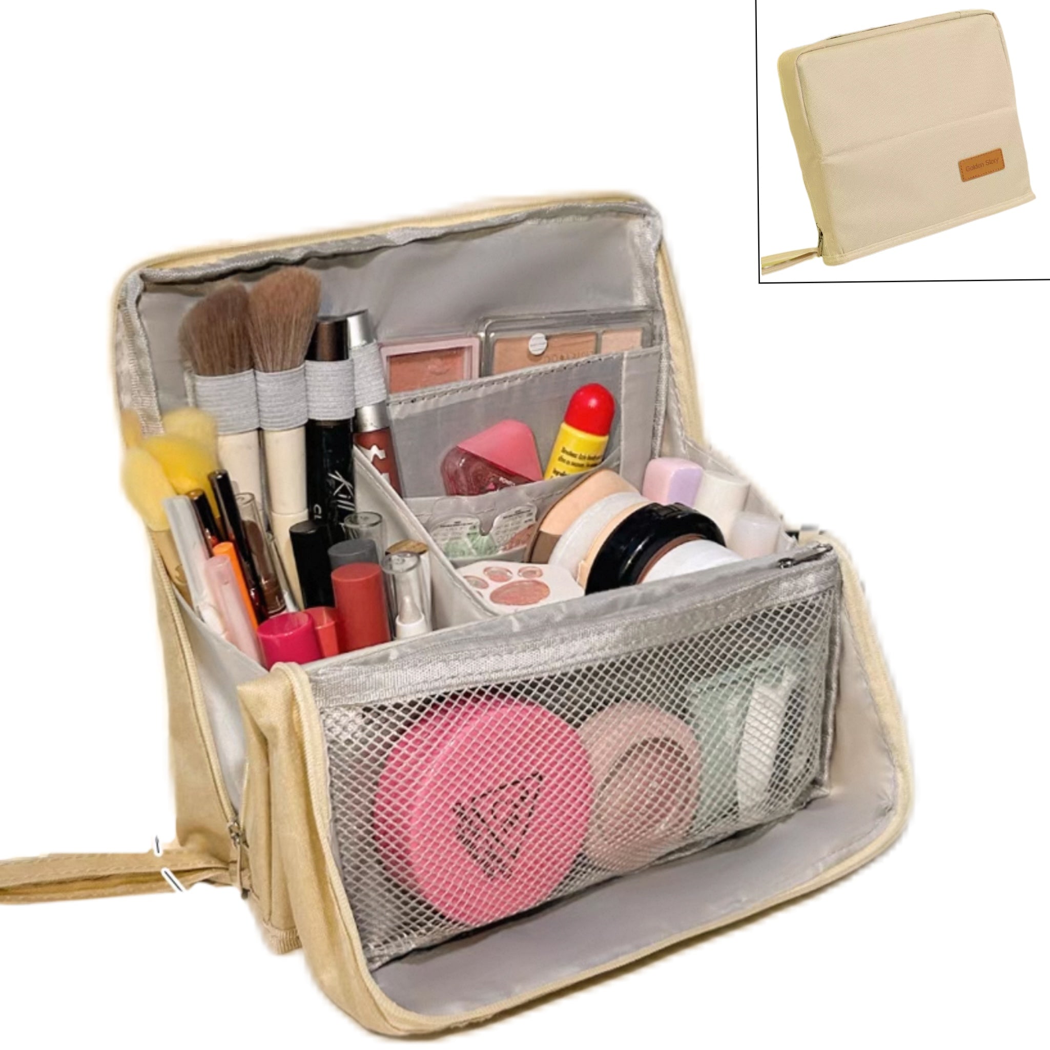 Doresty Standing Makeup Bag – Portable, Large Capacity