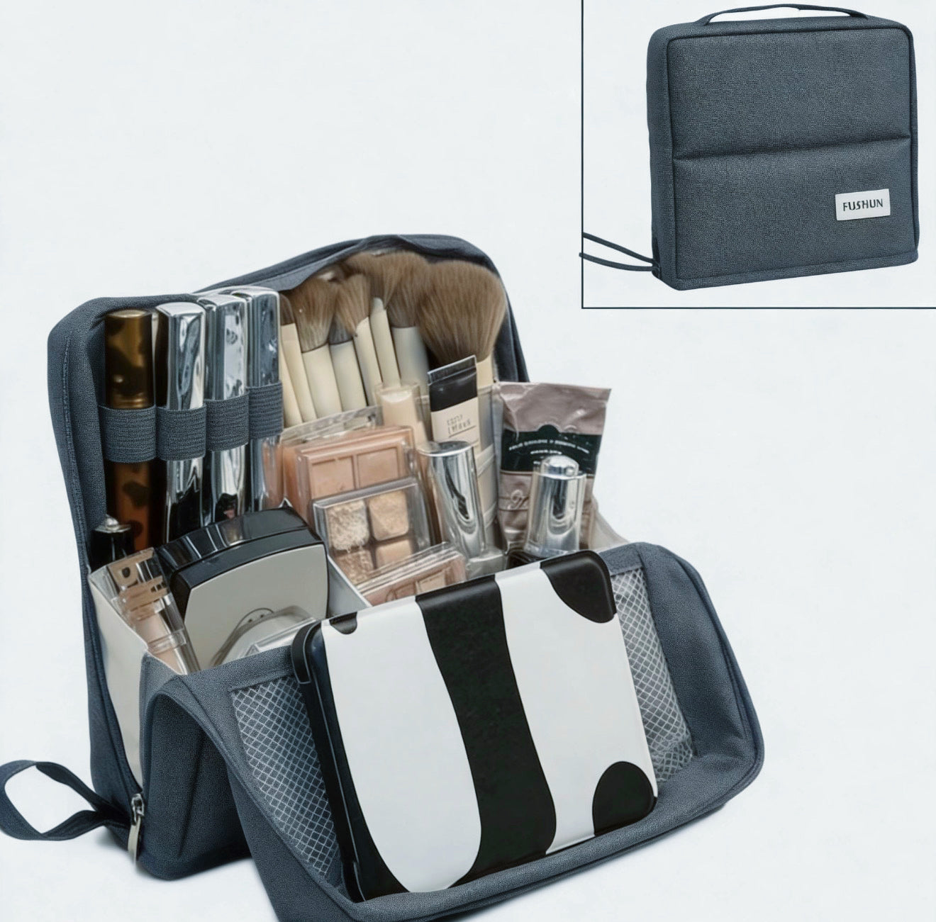 Doresty Standing Makeup Bag – Portable, Large Capacity