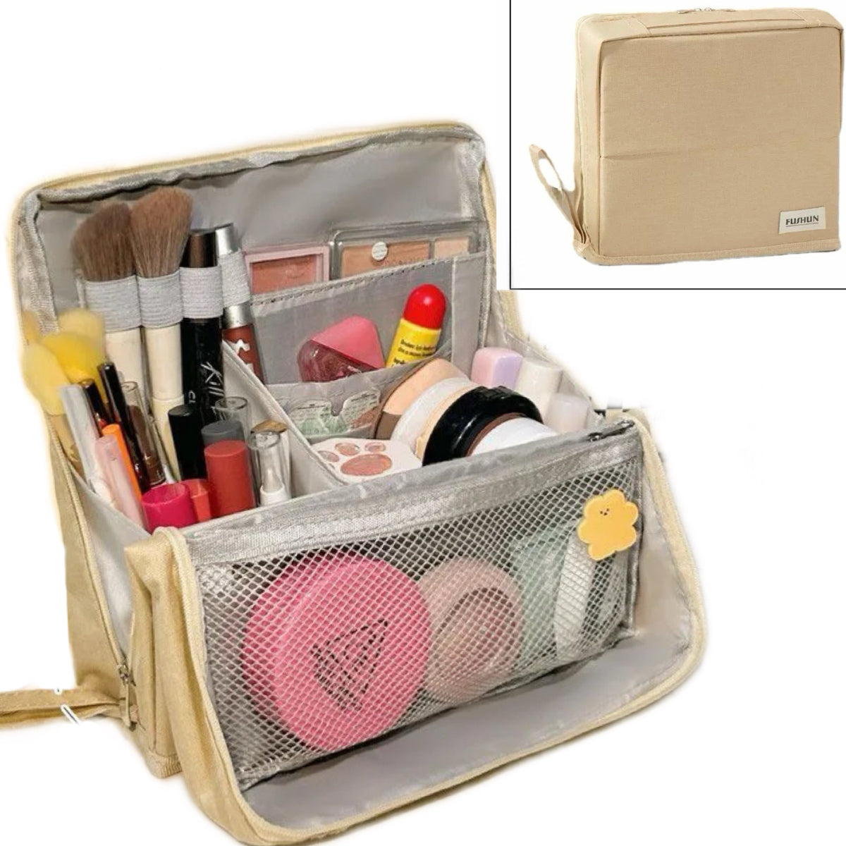 Doresty Standing Makeup Bag – Portable, Large Capacity