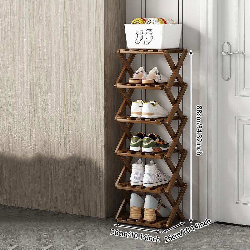 Doresty Wooden Collapsible Shoes Shelf: Space-Saving & Practical Design