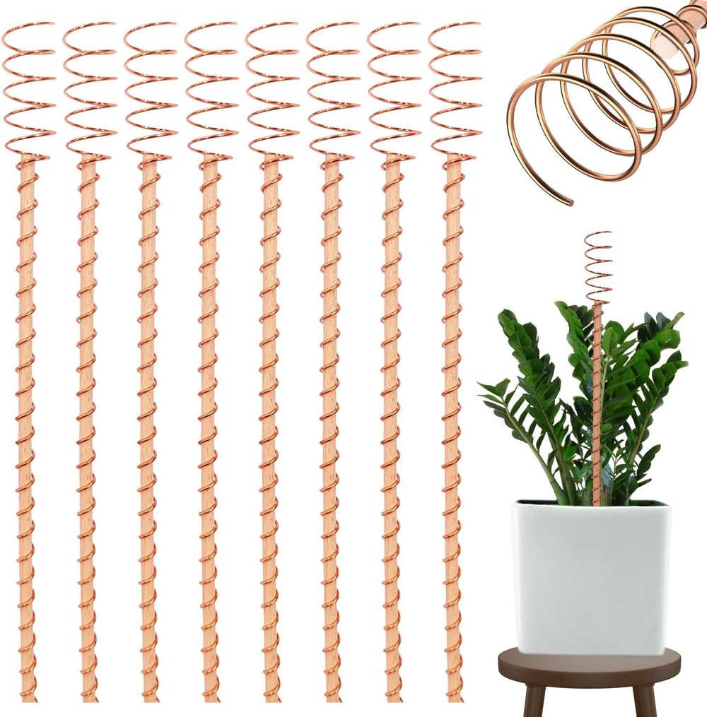 Sideargue Electroculture Plant Stakes 8 Pack | Enhance Plant Growth with Natural Energy | Eco-Friendly, Copper Garden Stakes for Vibrant, Healthy Plants