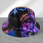 Ahlwo Blue Collar Daddy Hydro-Dipped Hard Hat | Industrial Rigid Impact-Resistant Safety Helmet with Full-Wrap Gloss Artwork