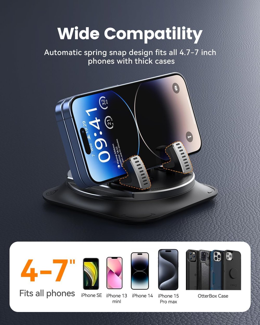Splendid Car Phone Holder 360° Rotation – Dashboard Mount for GPS Navigation & Hands-Free Driving