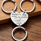 Mainora - 3-Piece Puzzle Heart Sister Keychain Set