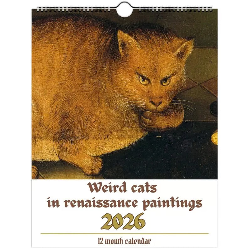 🗓️Weird cats in renaissance 2026 Wall Calendar