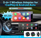 2-in-1 Adapter: Wireless CarPlay & Android Auto