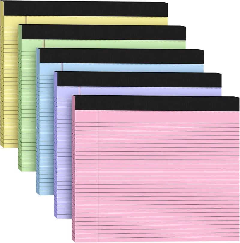 Prefermight Office Pop! Wide Legal Pad – Colorful, Landscape, Double Ruling, 30 Easy‑Tear Sheets