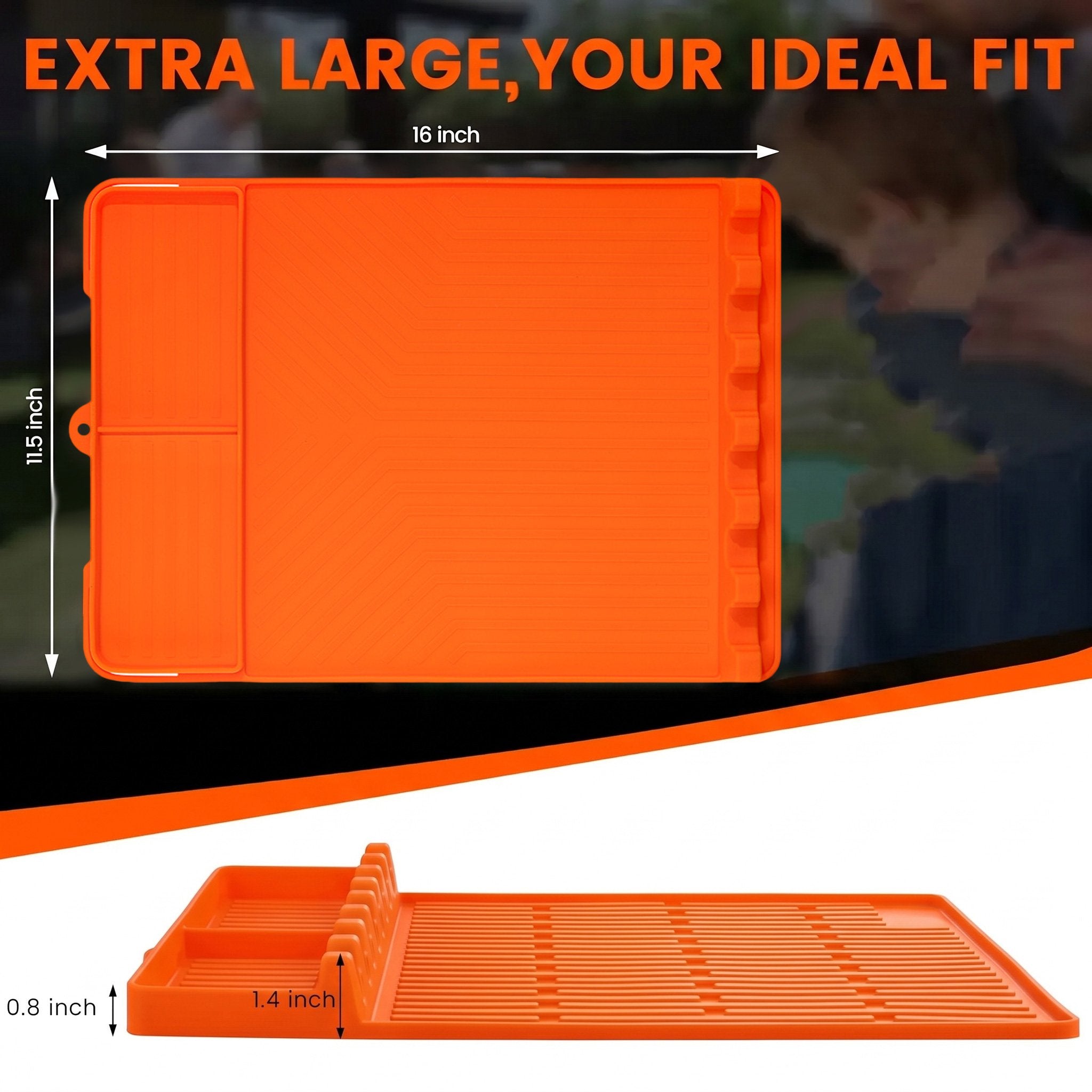 Relativelk Silicone Grill Side Shelf Mat