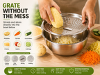 Uspoplarshop 3-in-1 Stainless Steel Grater Bowl & Colander Set