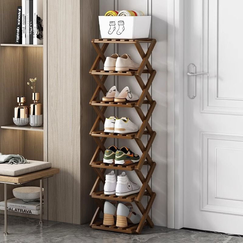 Doresty Wooden Collapsible Shoes Shelf: Space-Saving & Practical Design