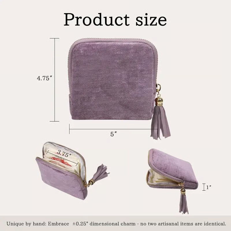 Jewelry Zippered Pocket Case Travel Jewelry Bag Portable Organizer