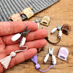 (🌲Christmas Hot Sale- 49% OFF) Artistic Mini Scissors✂️, 🎁Metal Storage Box + Leather Cover