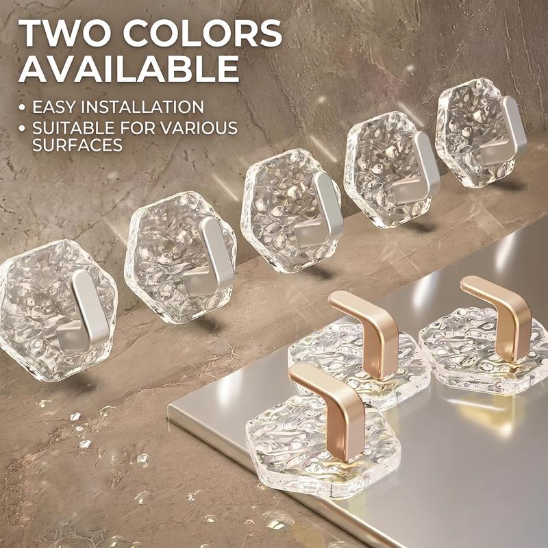 Preserveup Self-Adhesive Hooks 10/20 Pack Hexagonal Ripple Design Heavy Duty Sticky Hooks