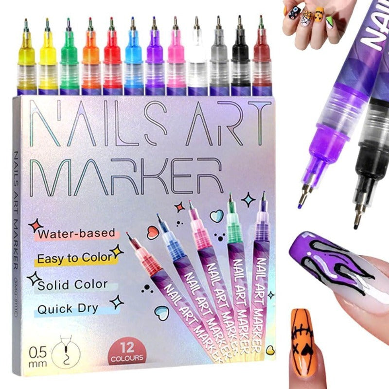 Shoplarke 12 Colors Graffiti Dotting Painting Marker Pen Kit