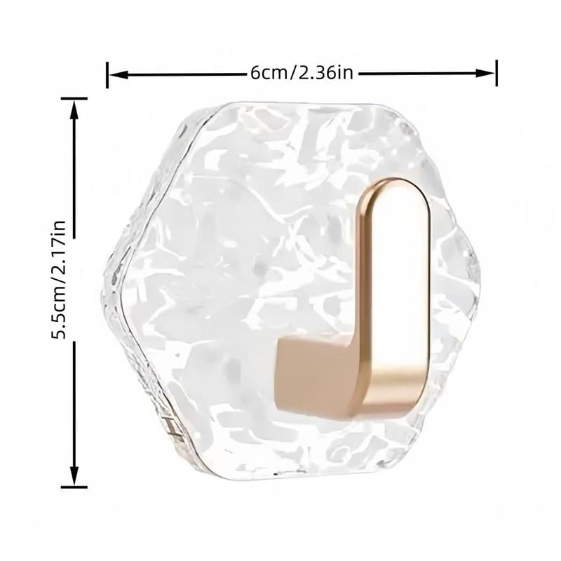 Preserveup Self-Adhesive Hooks 10/20 Pack Hexagonal Ripple Design Heavy Duty Sticky Hooks