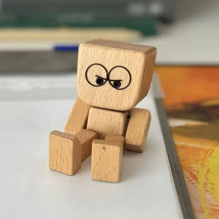 (🌲Christmas Hot Sale- 49% OFF) Shaking Feet Wooden Doll - Sways with 12 Pcs Magnetic Expressions