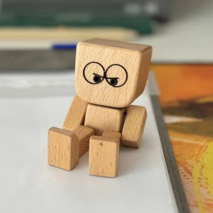 (🌲Christmas Hot Sale- 49% OFF) Shaking Feet Wooden Doll - Sways with 12 Pcs Magnetic Expressions