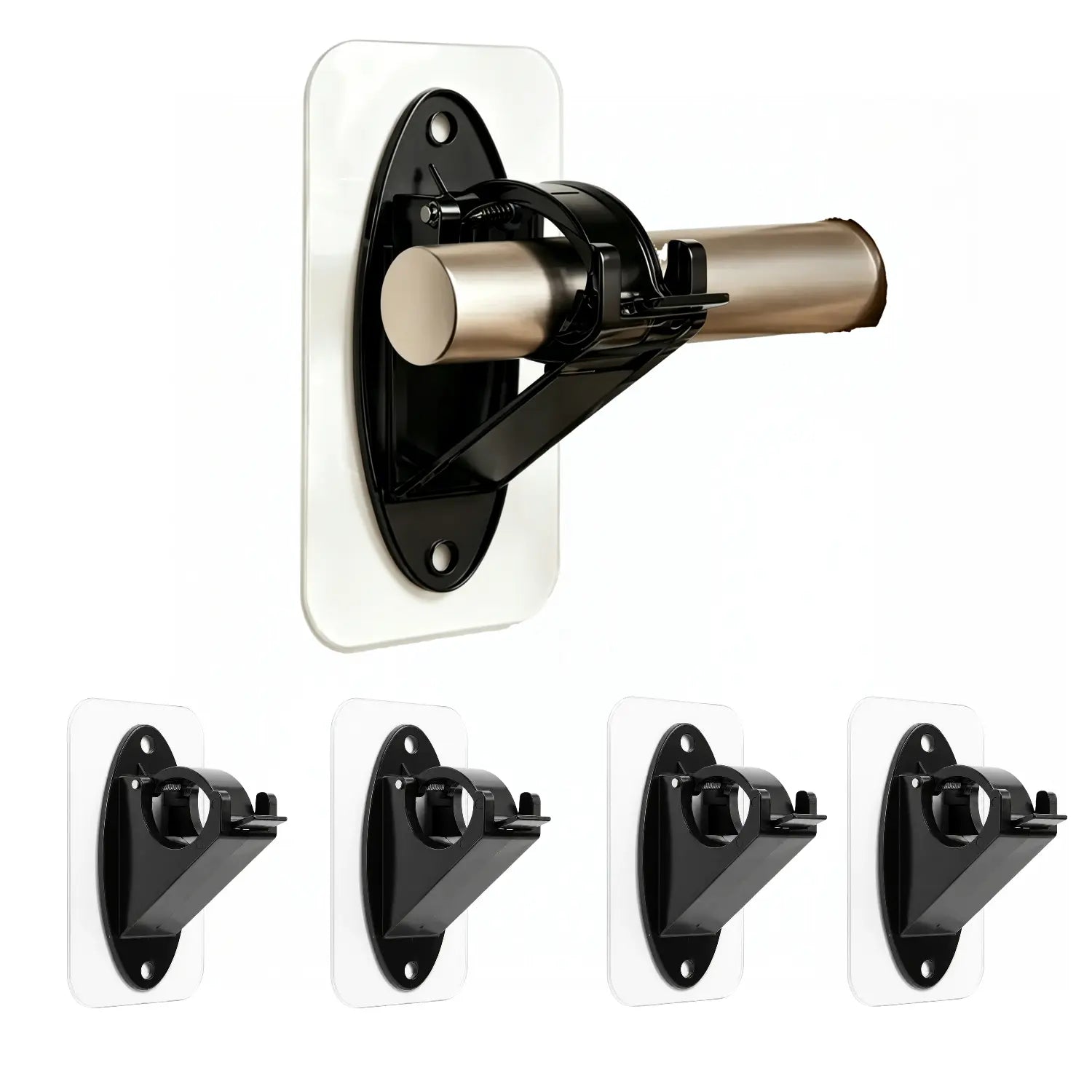 Fvaulity New Self Adhesive Rod Brackets, No Drill Needed Curtain Rod Holders