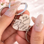 Mainora - 3-Piece Puzzle Heart Sister Keychain Set