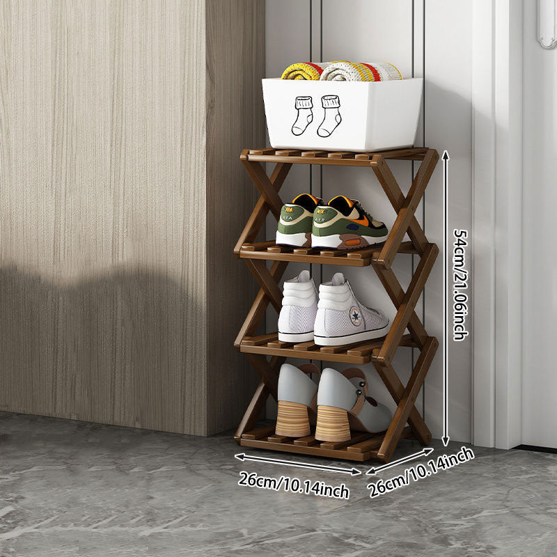 Doresty Wooden Collapsible Shoes Shelf: Space-Saving & Practical Design