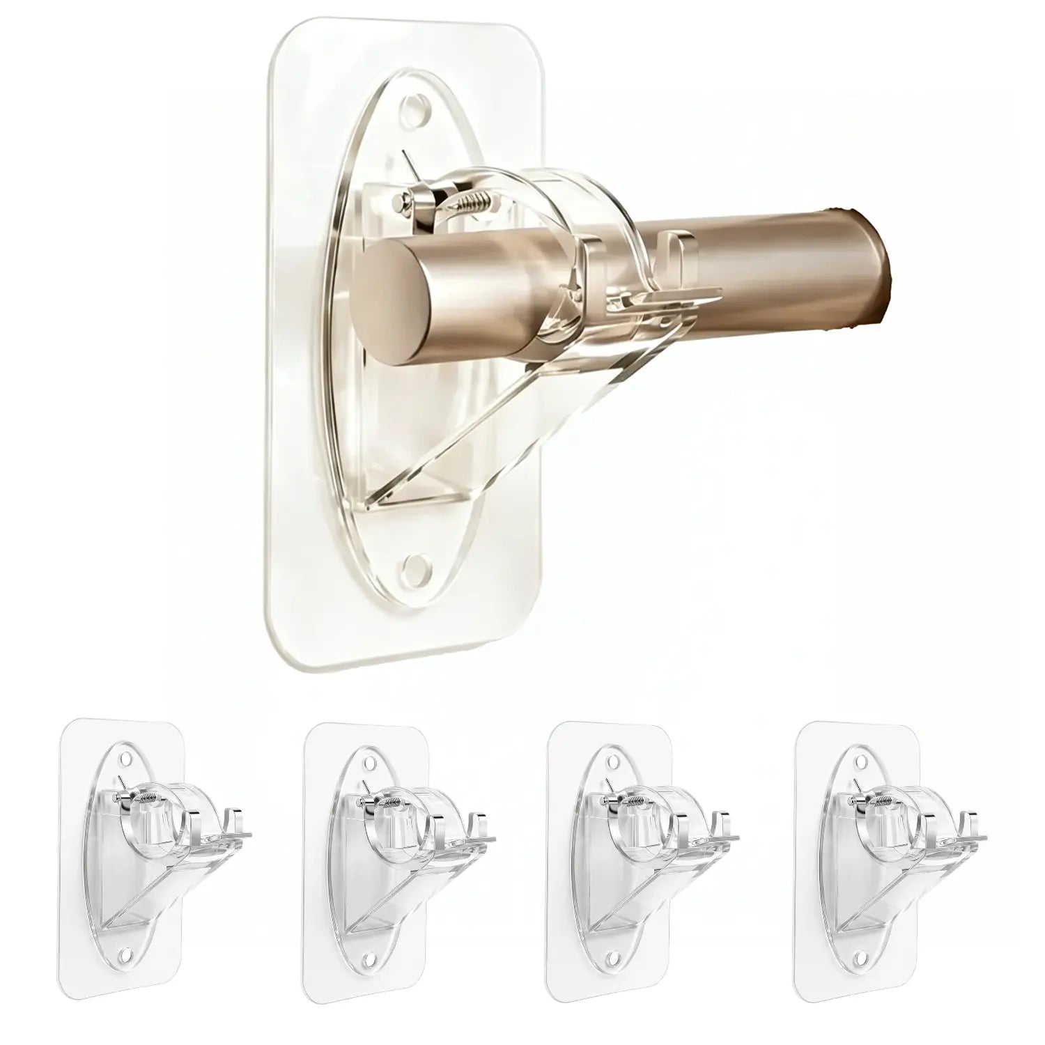 Fvaulity New Self Adhesive Rod Brackets, No Drill Needed Curtain Rod Holders