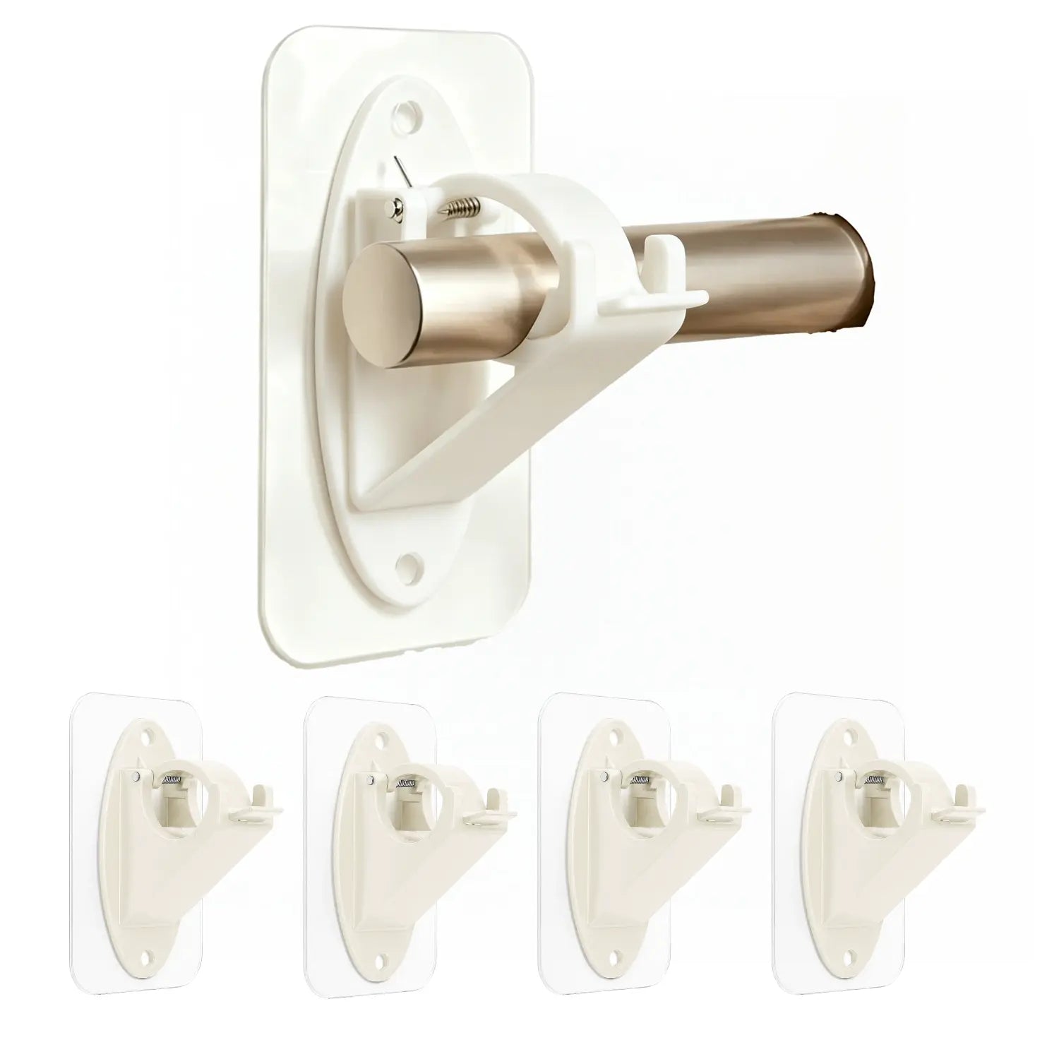 Fvaulity New Self Adhesive Rod Brackets, No Drill Needed Curtain Rod Holders