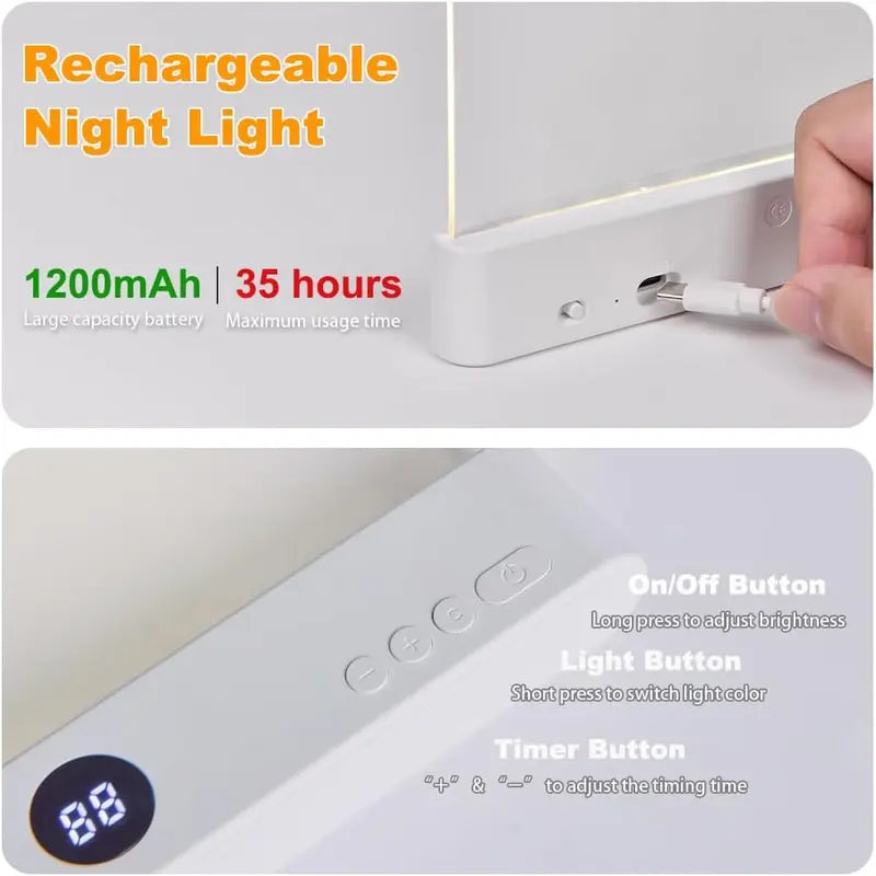 🌟 Rechargeable Clear LED Flat Book Lights