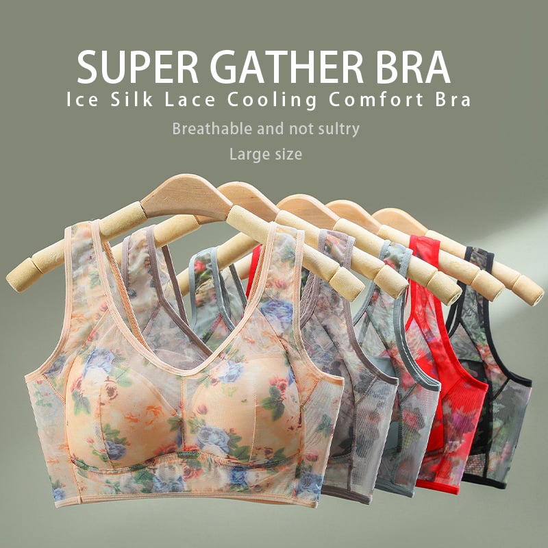 Eternipeace Super gather bra, Ice Silk Lace Cooling Comfort Bra