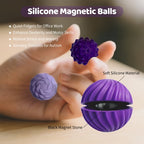 ClickiKeys Magnetic Silent Fidget Balls 6 Pack - Soft Silicone Sensory Toys for Teens & Adults - Silent Stress Relief