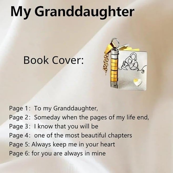 Preliminaryt The Most Beautiful Chapter Book Necklace For Granddaughter and daughter