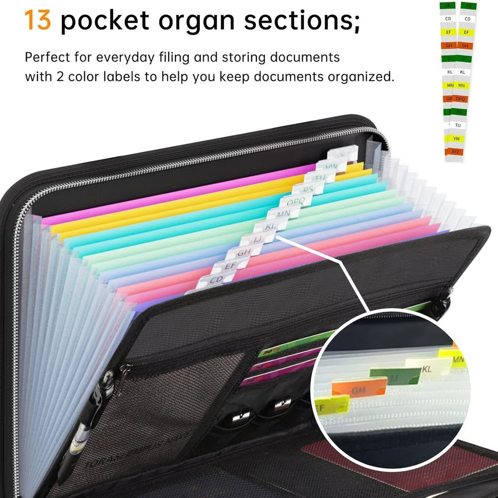 Large Capacity A4 Fireproof File Folder with Handle