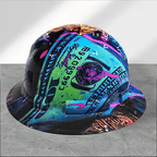 Ahlwo Blue Collar Daddy Hydro-Dipped Hard Hat | Industrial Rigid Impact-Resistant Safety Helmet with Full-Wrap Gloss Artwork